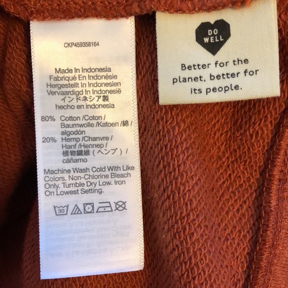 NWT Madewell front lace sweat shirt in rust - Picture 6 of 7